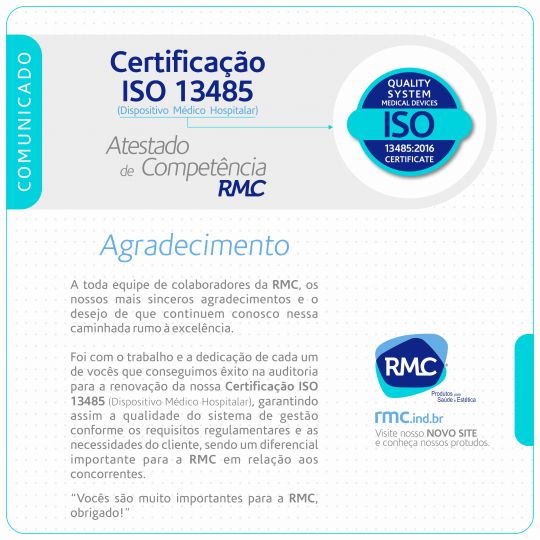 Renovação da Certificação ISO 13485 (Dispositivo Médico Hospitalar)