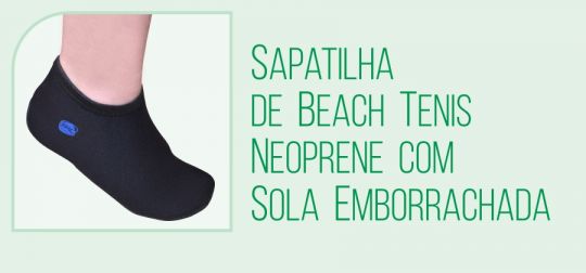 Sapatilha de Beach Tenis Neoprene com Sola Emborrachada